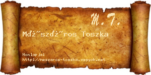 Mészáros Toszka névjegykártya